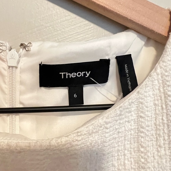 Theory Classic Flare in Off-White Cailen Tweed Sleeveless Dress Size 6 - Picture 9 of 11